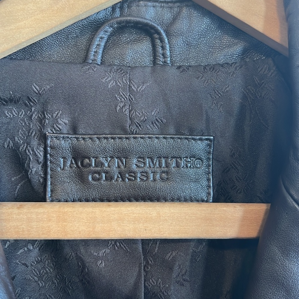 Jaclyn Smith Dark Leather Jacket buttery soft‎ women medium vintage - Picture 5 of 12